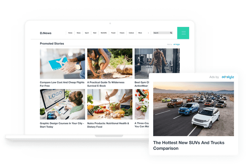 AdStyle native ad widget on site